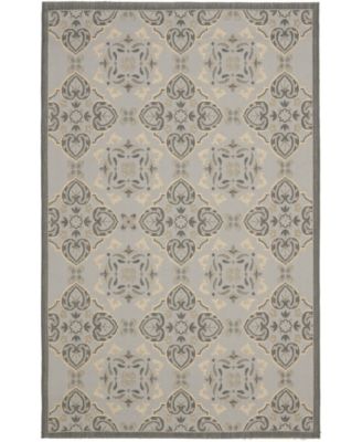 Courtyard CY7978 Light Gray and Anthracite 8' x 11' Sisal Weave Outdoor Area Rug