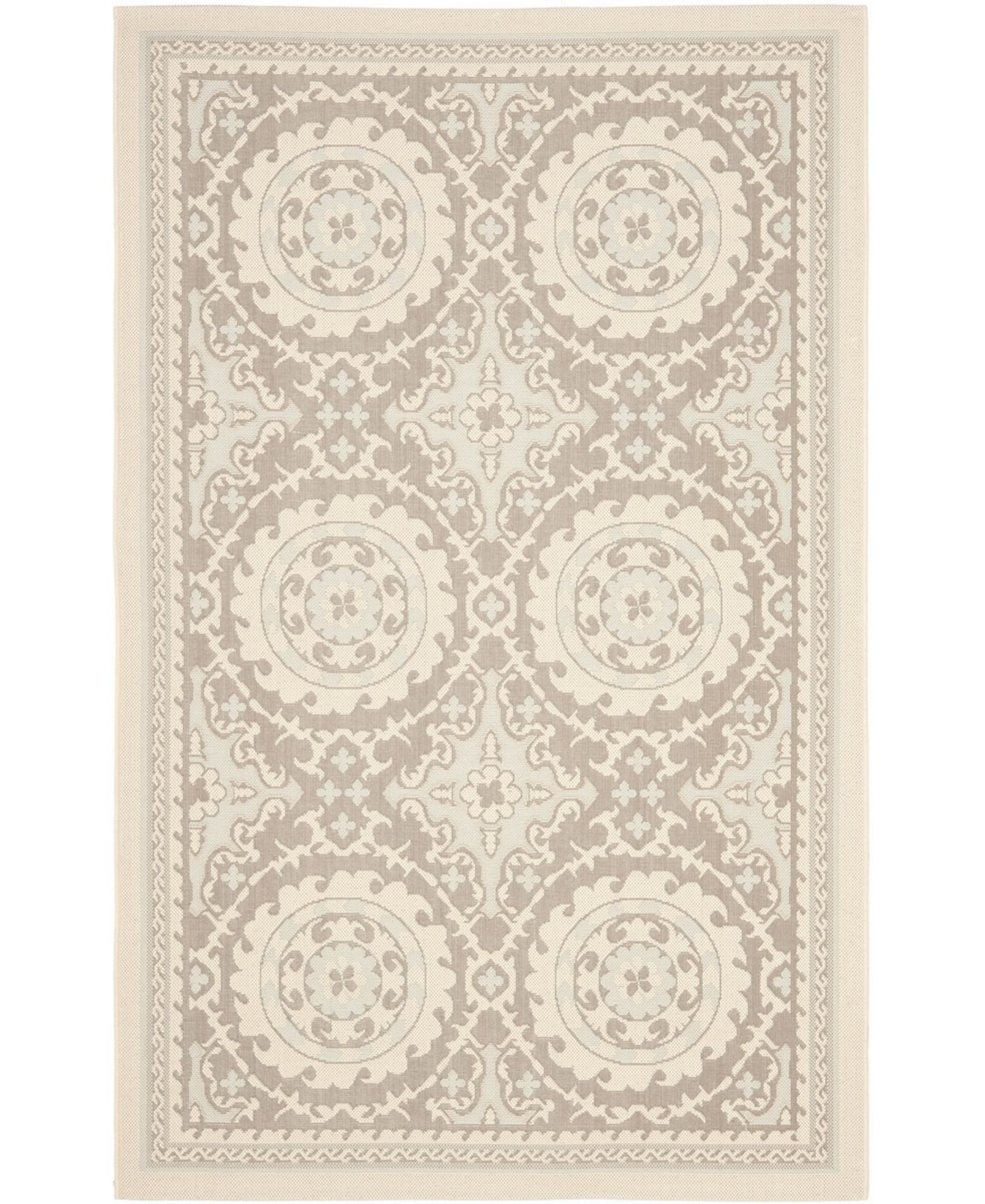 Safavieh Courtyard Beige and Dark Beige 8' x 11' Outdoor Area Rug - Beige