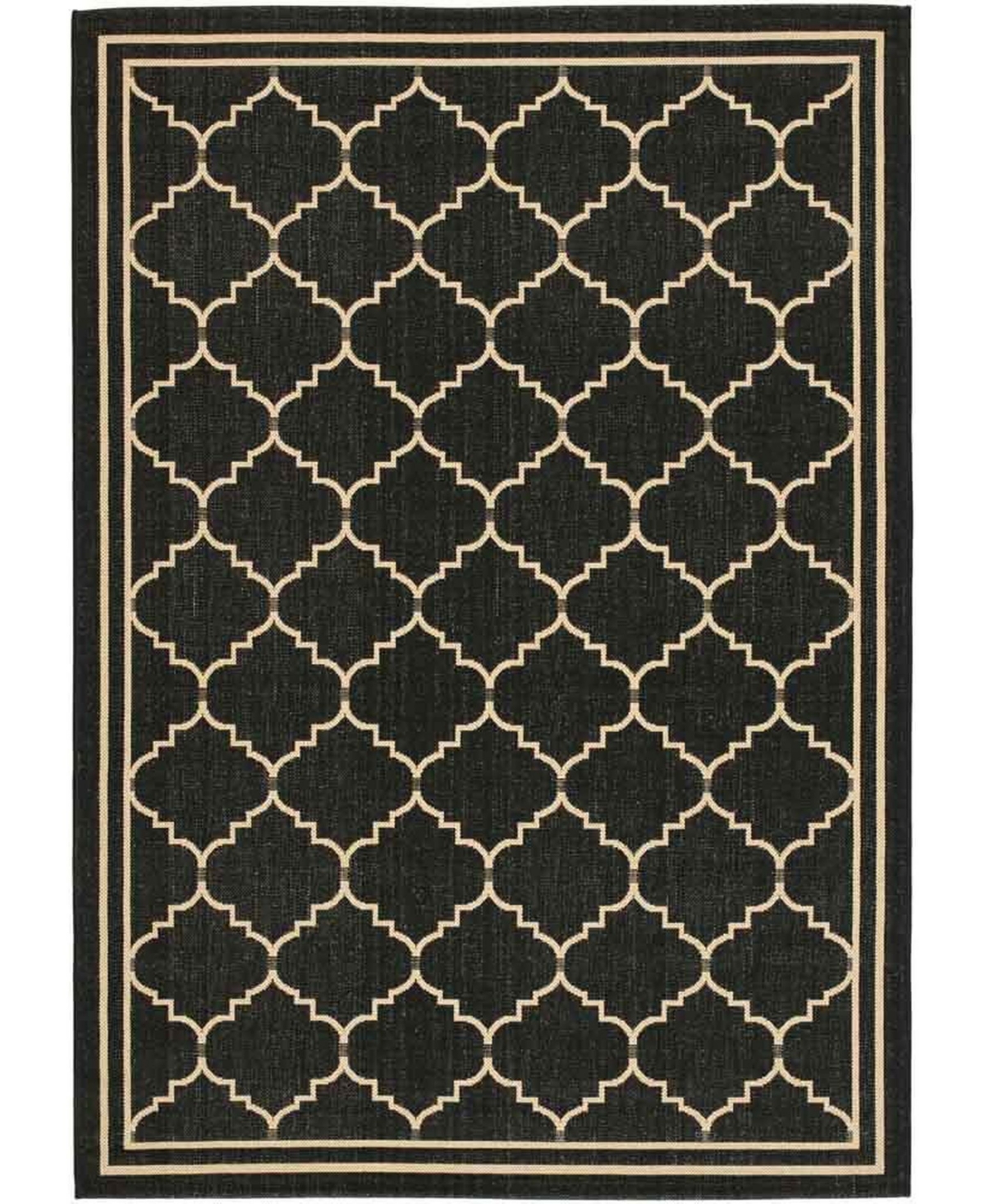 Safavieh Courtyard Black and Creme 8' x 11' Sisal Weave Outdoor Area Rug - Black / Cr
