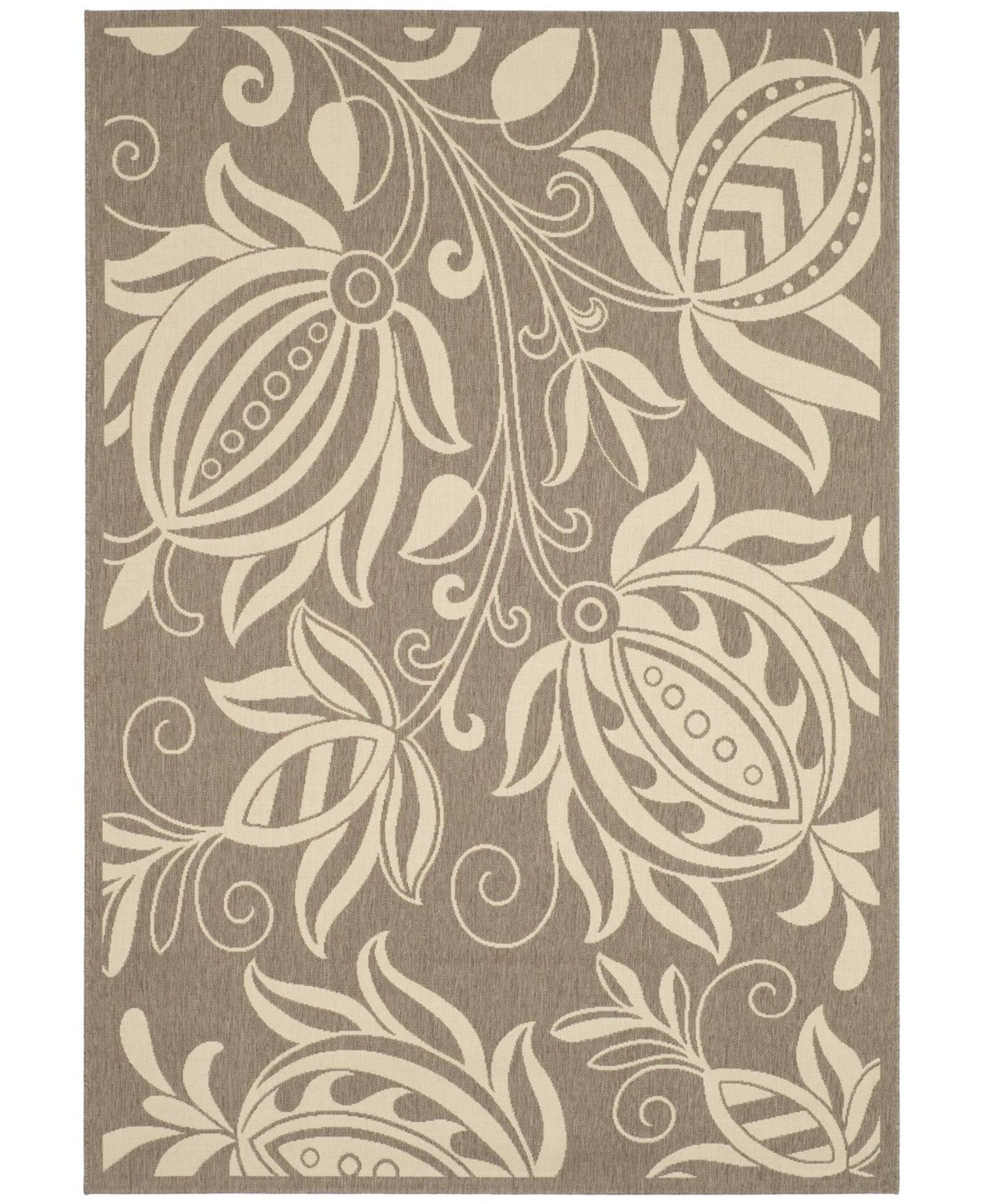 Safavieh Courtyard Brown and Natural 8' x 11' Outdoor Area Rug - Brown / Na