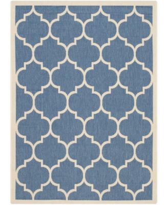 Courtyard CY6914 Blue and Beige 5'3" x 7'7" Outdoor Area Rug