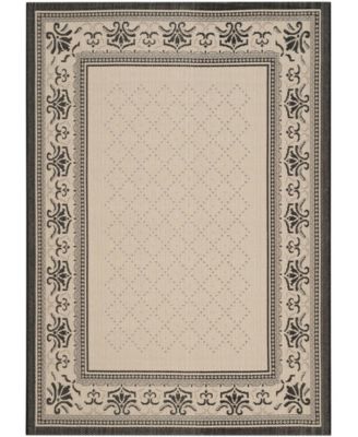 Courtyard Sand and Black Area Rug Collection
