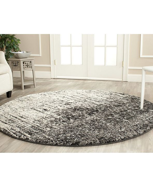 Safavieh Retro Black and Gray 8' x 8' Round Area Rug & Reviews Rugs