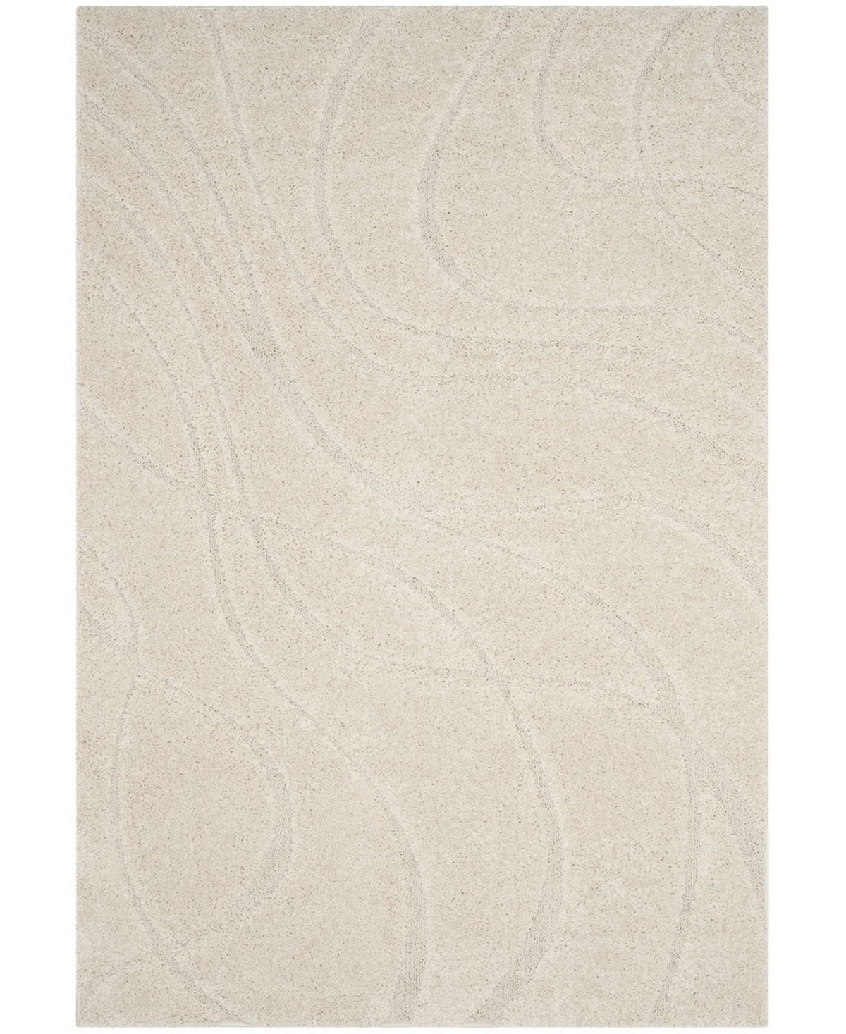 Safavieh Shag 6'7in x 6'7in Round Area Rug - Creme/Creme