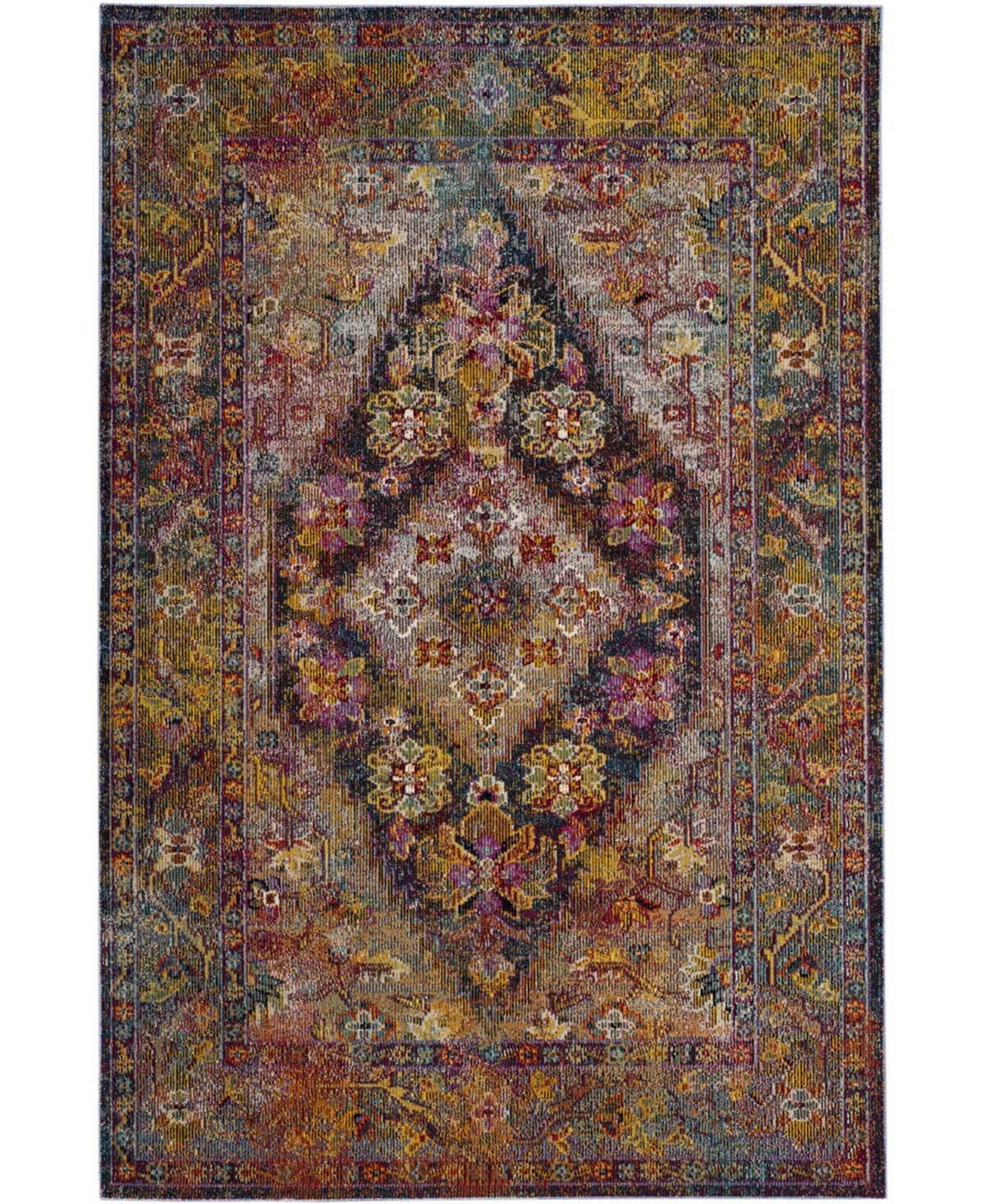 Safavieh Crystal Navy and Light Blue 6'7in x 9'2in Area Rug - Navy