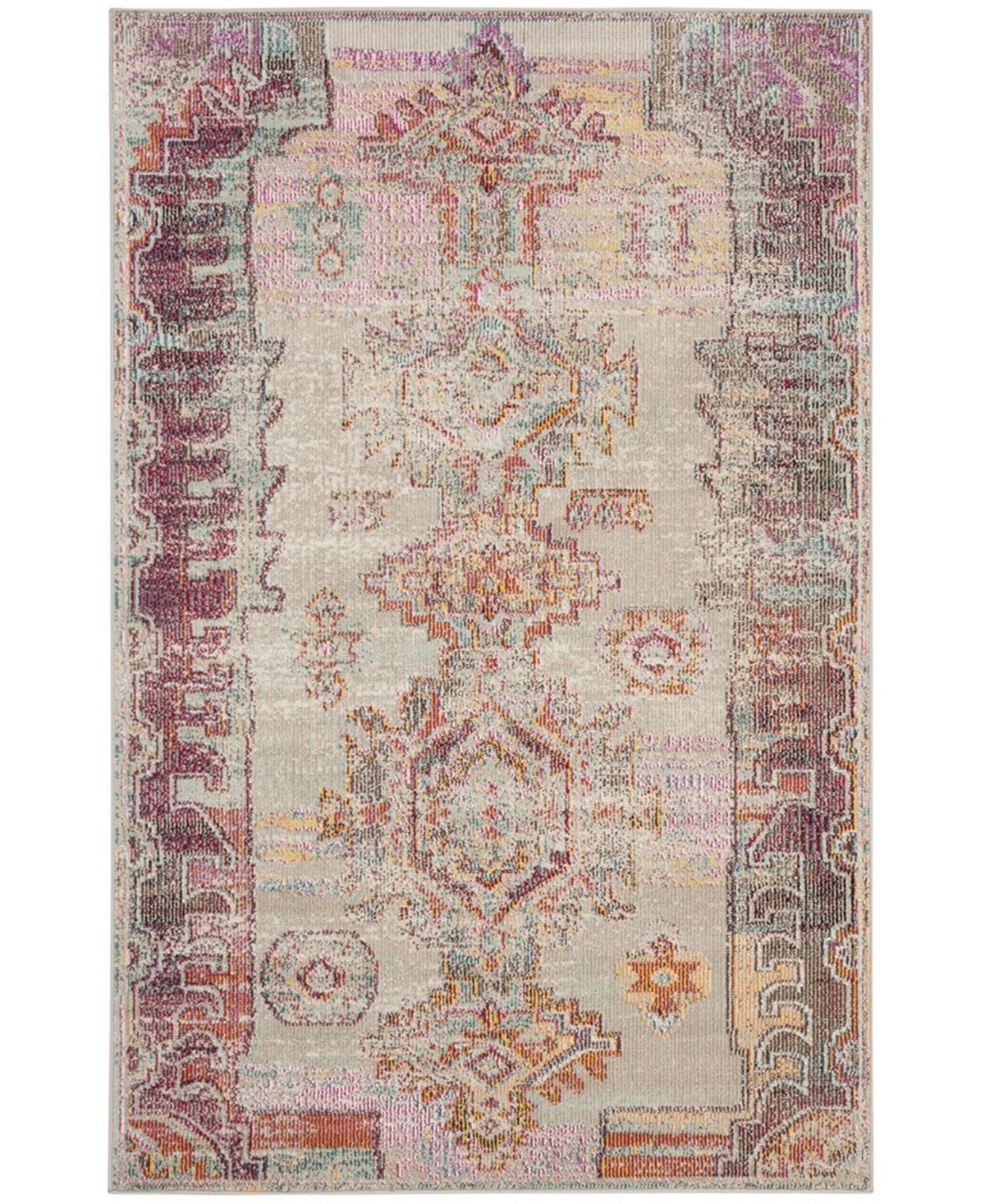 Safavieh Crystal Light Gray and Purple 6'7in x 9'2in Area Rug - Light Gray