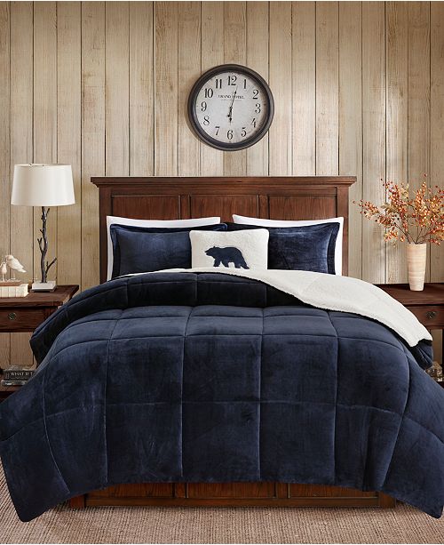 Jla Home Woolrich Alton Full Queen 4 Piece Plush To Sherpa Down