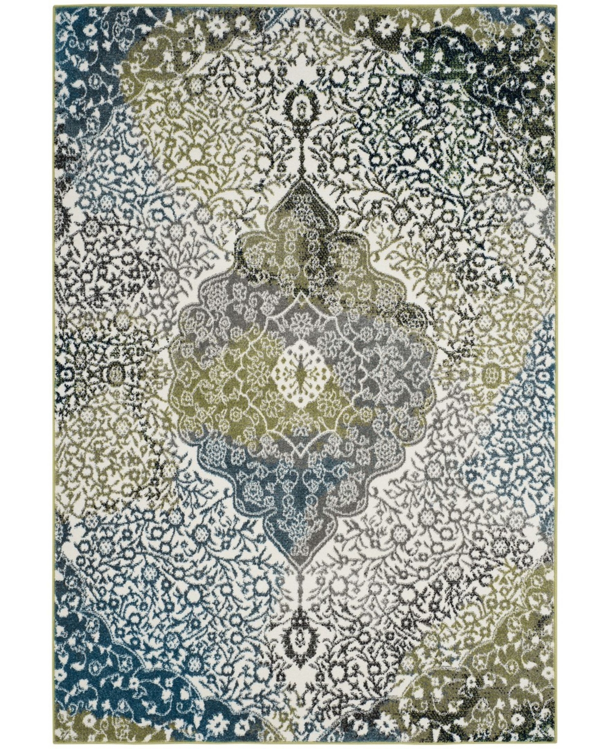 Safavieh Watercolor 6'7in x 9' Area Rug - Ivory/Peacock Blue