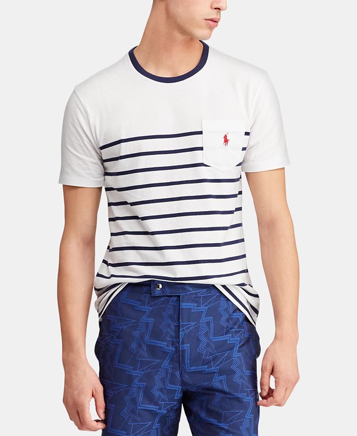 Lauren Ralph Lauren Monogram Striped Cotton T-Shirt - Macy's