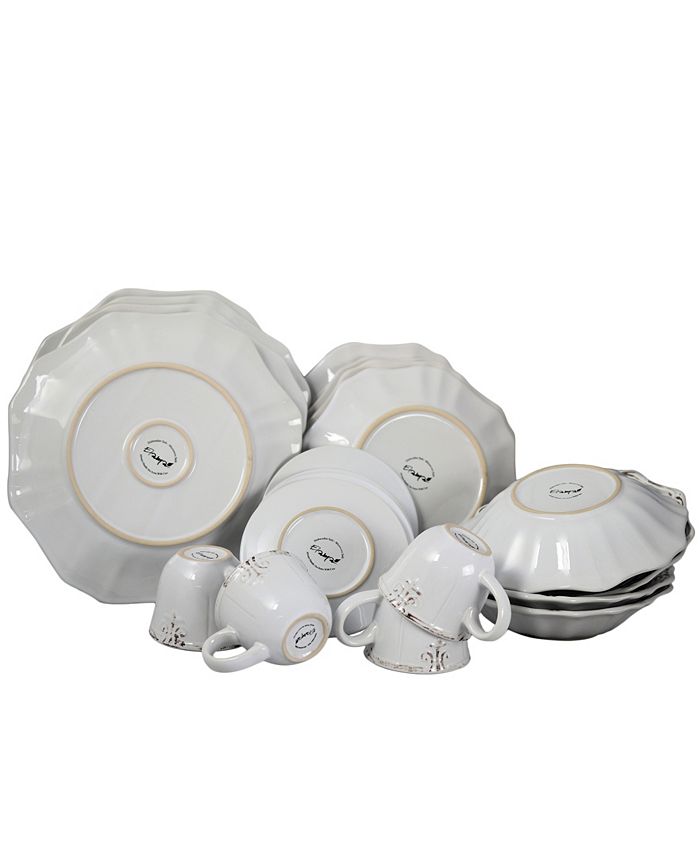 Elama Fleur De Lys 20 Piece Dinnerware Set in White & Reviews