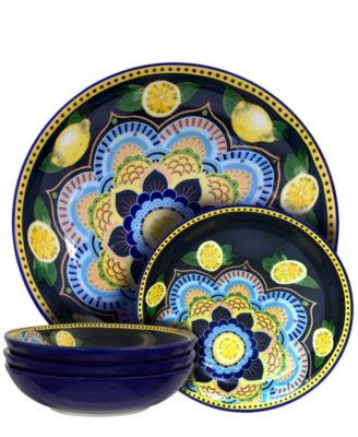 Laurie Gates - Elama Fruitful Bounty 5 Piece Pasta Serving Bowl Set