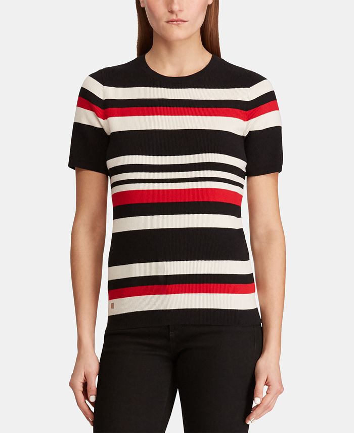 lauren ralph lauren striped short sleeve sweater