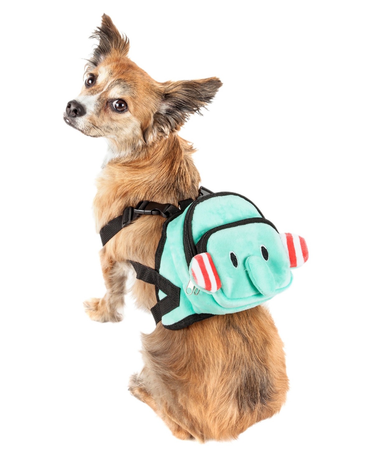 'Dumbone' Dual-Pocketed Compartmental Animated Dog Harness Backpack - Blue
