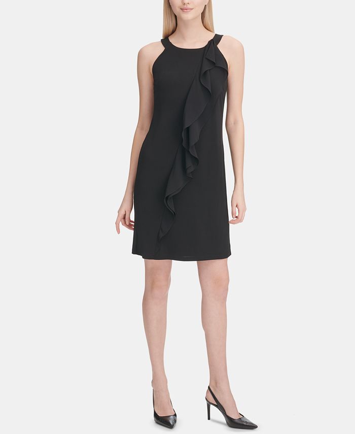 Calvin Klein Ruffled Halter Dress Macy's