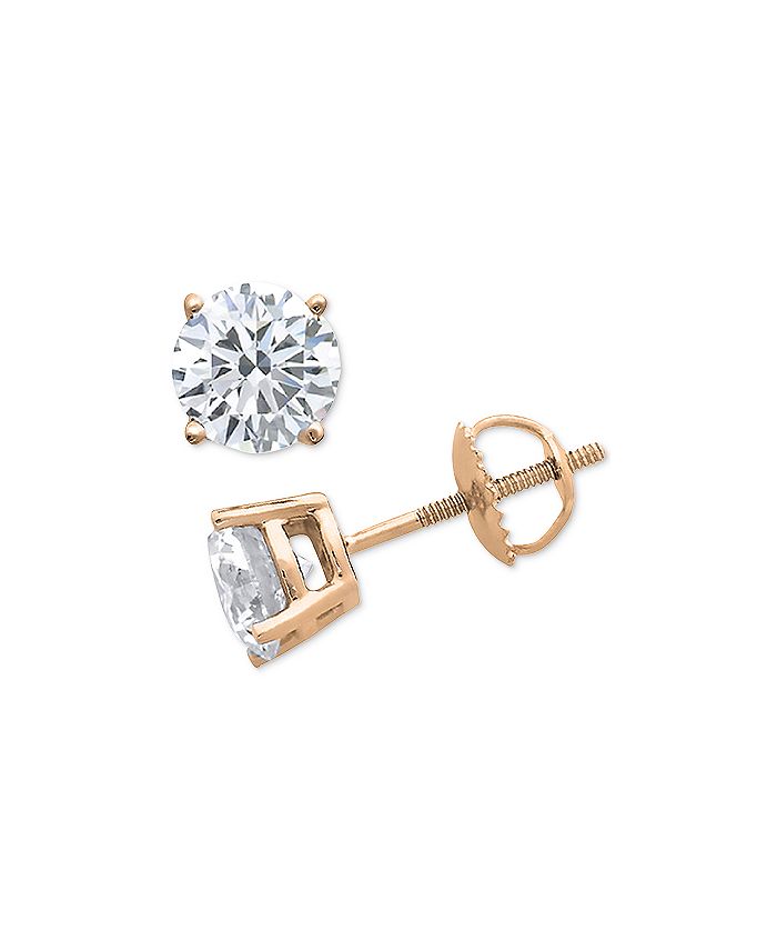 Macy's Diamond Stud Earrings (1/10 ct. t.w.) in 10k Gold, White Gold or Rose Gold & Reviews