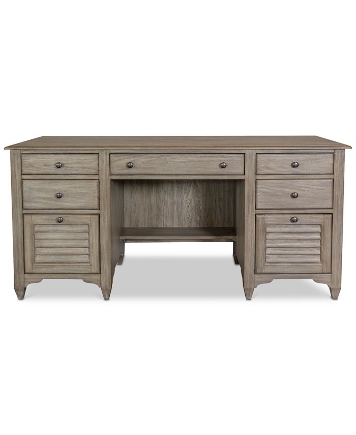 Furniture York Home Office, 6Pc. Furniture Set (Executive Desk, Credenza Desk, Credenza Hutch