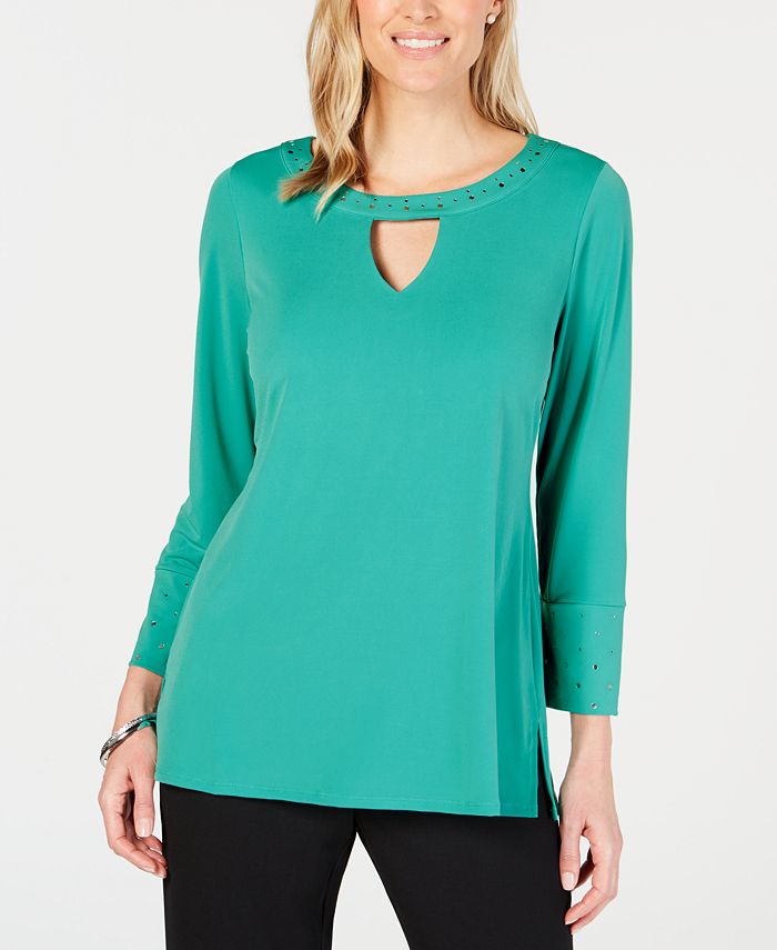 JM Collection Mirror-Trim Keyhole Top, Created for Macy's & Reviews ...