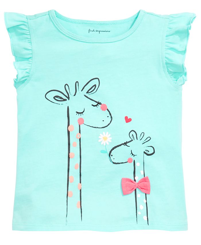 First Impressions Baby Girls Giraffe Graphic Flutter Top, Created for ...