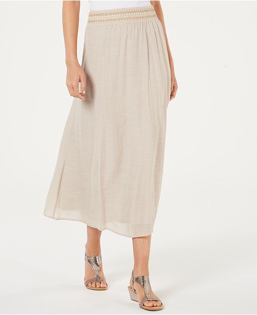 JM Collection Crinkle Gauze Maxi Skirt, Created for Macy's & Reviews ...