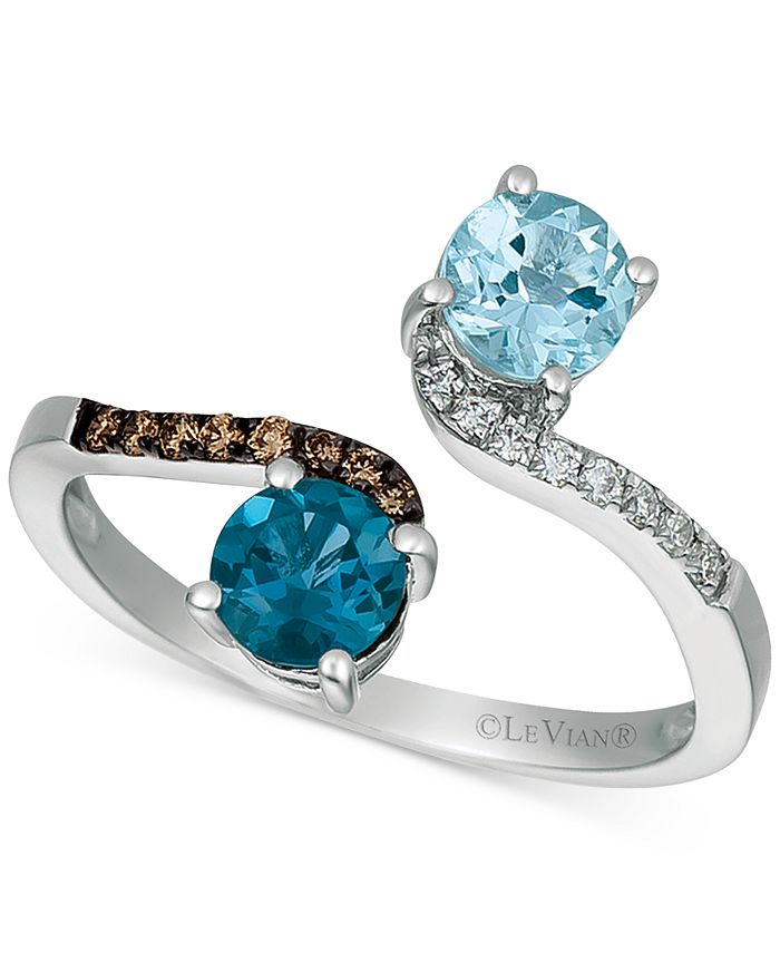 Le Vian MultiGemstone (1 ct. t.w.) & Diamond Accent Bypass Ring in 14k