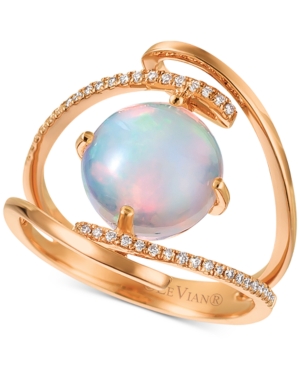 image of Le Vian Neopolitan Opal (1-7/8 ct. t.w.) & Vanilla Diamond (1/10 ct. t.w.) Statement Ring in 14k Rose Gold