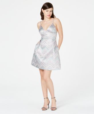 metallic a line dress