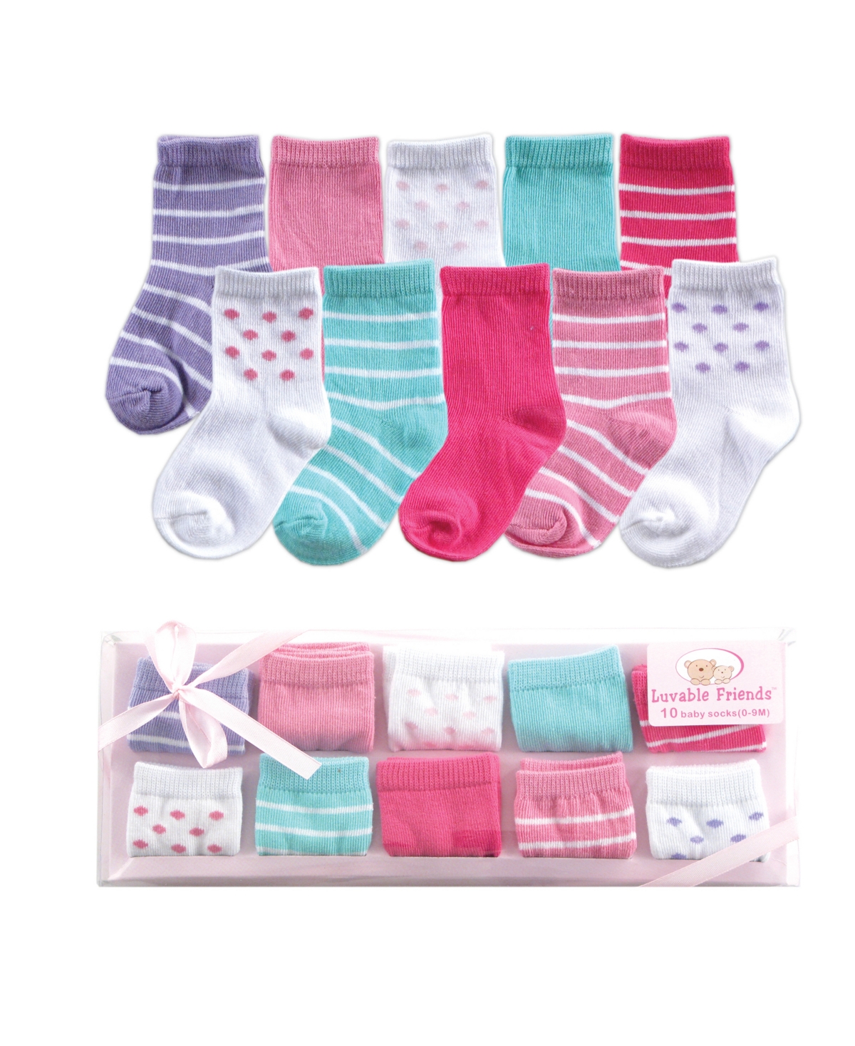 Luvable Friends Baby Boys Socks Giftset, Blue Boy, 0-9 Months