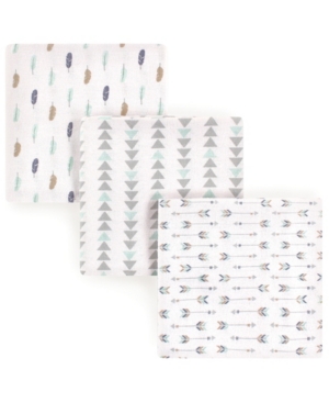 Luvable Friends Flannel Receiving Blankets, 3-pack, One Size In Boy Feathers