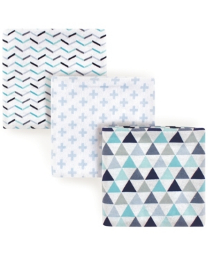 Luvable Friends Flannel Receiving Blankets, 3-pack, One Size In Boy Geometric