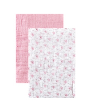 Hudson Baby Muslin Swaddle Blanket, 2-Pack, Pink, One Size