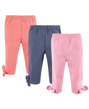 Hudson Baby Baby Leggings with Knotted Ankle Bows 3-Pack 2T-5T