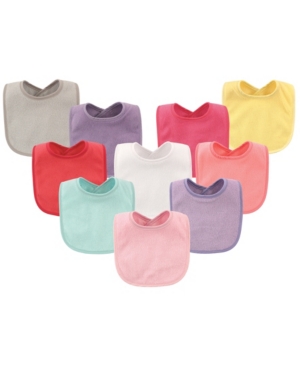 Hudson Baby Drooler Bibs with Waterproof Lining 10-Pack Girl Solids One Size