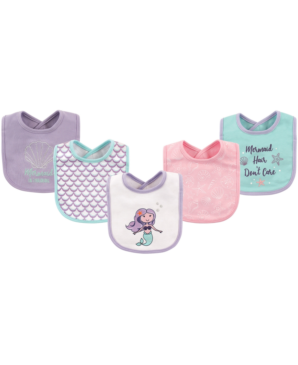 Hudson Baby Infant Boy Cotton Bibs 5pk, Forest, One Size