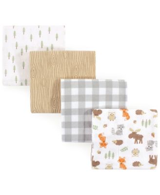 Boys Cotton Flannel Receiving Blanket Wraps