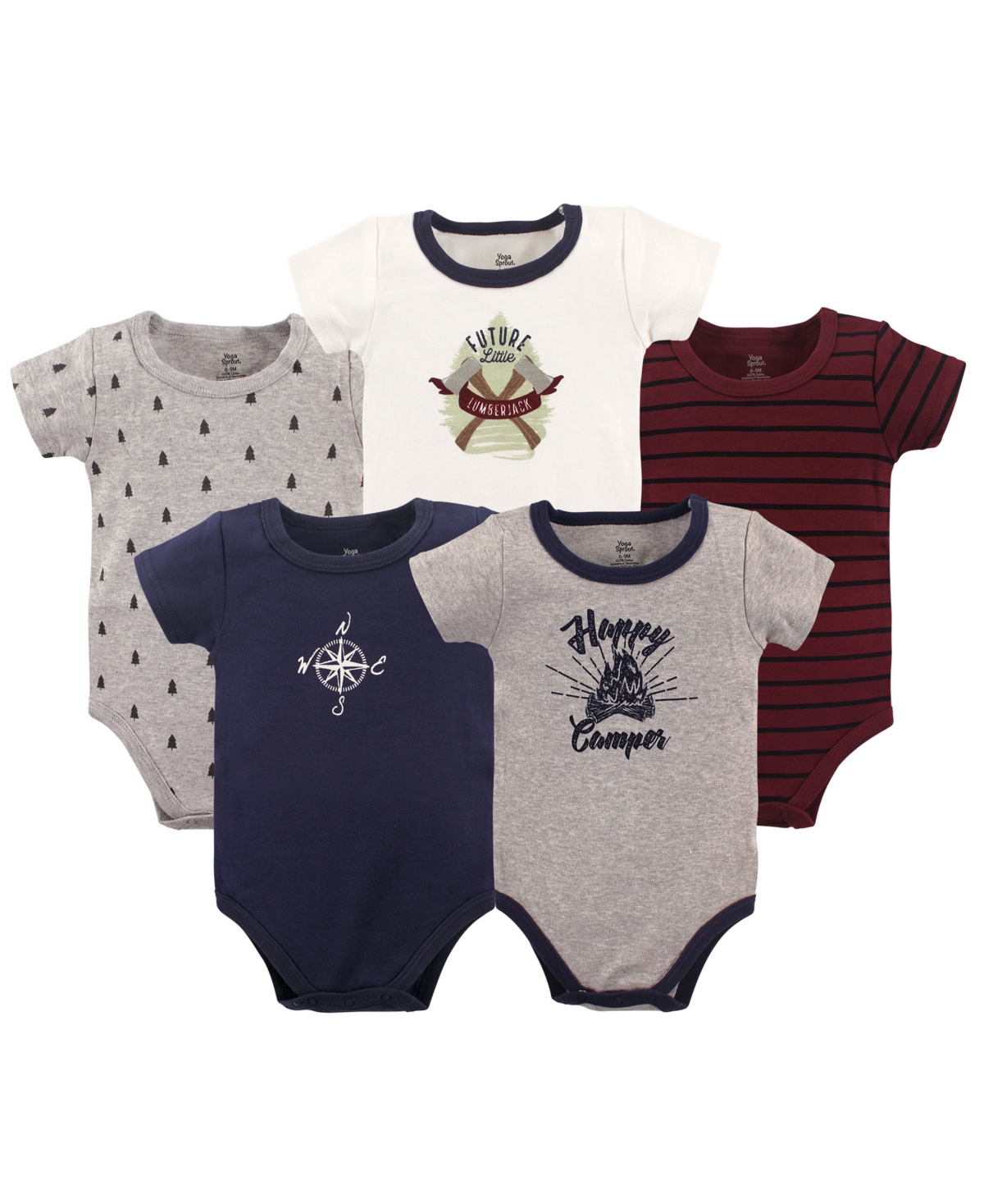 Yoga Sprout Baby Boys Soft Cotton Bodysuit - Happy camper