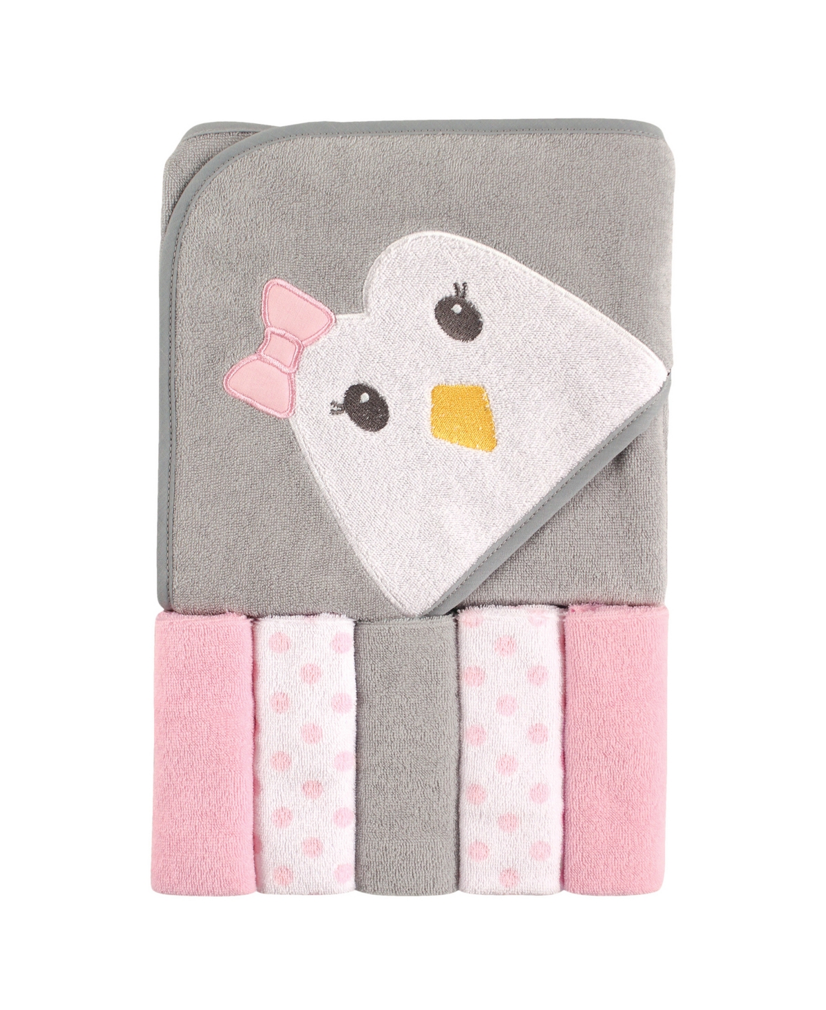 Luvable Friends Baby Boy Hooded Towel with Five Washcloths, Boy Fox, One Size