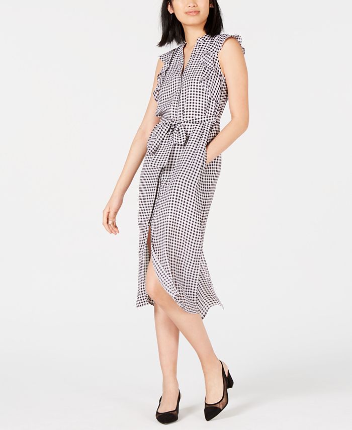 Maison Jules Women's Flutter Sleeve Sheath Dress Blue Size Large
