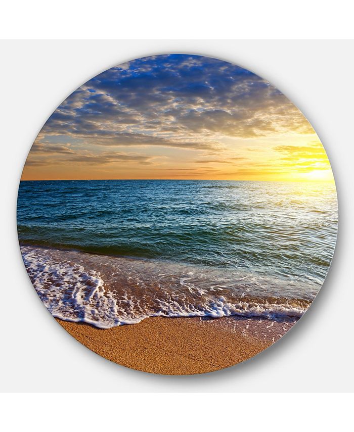 Design Art Designart 'Layers Of Colors On Sunrise Beach' Seascape Metal ...