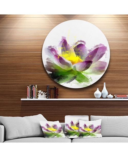 Design Art Designart Lotus Flower Sketch Watercolor Floral Metal