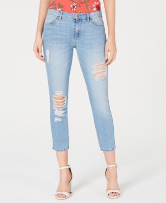 cropped ripped jeans