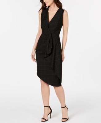 Elie Tahari - Printed Draped Front Sheath Dress