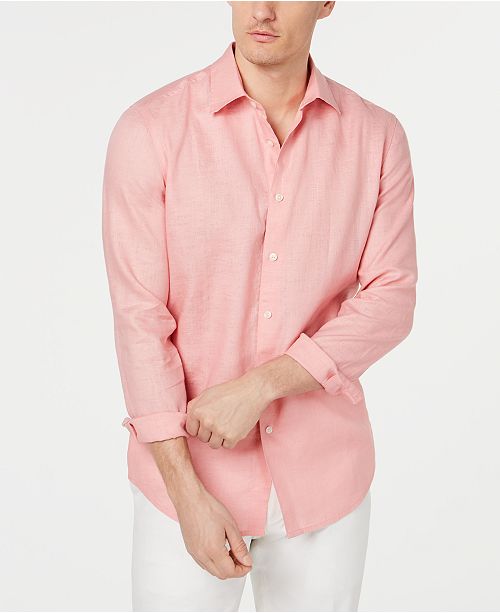 Tasso Elba Men S Long Sleeve Linen Shirt Created For Macy S