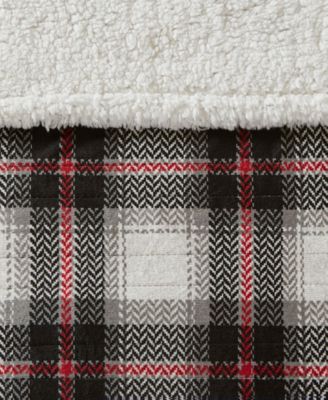 Ridley Plaid Electric Faux-Mink to Berber Throw, 60" x 70"