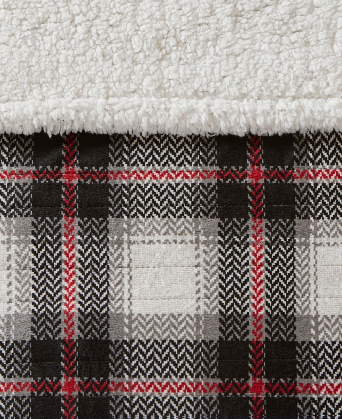 Woolrich Ridley Plaid Electric Faux-Mink to Berber Throw, 60" x 70"