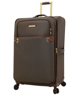 white and gold luggage