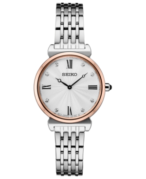 image of Seiko Women-s Crystals Two-Tone Stainless Steel Bracelet Watch 29.6mm