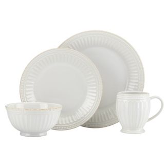 French Perle Groove 4 Piece Place Setting