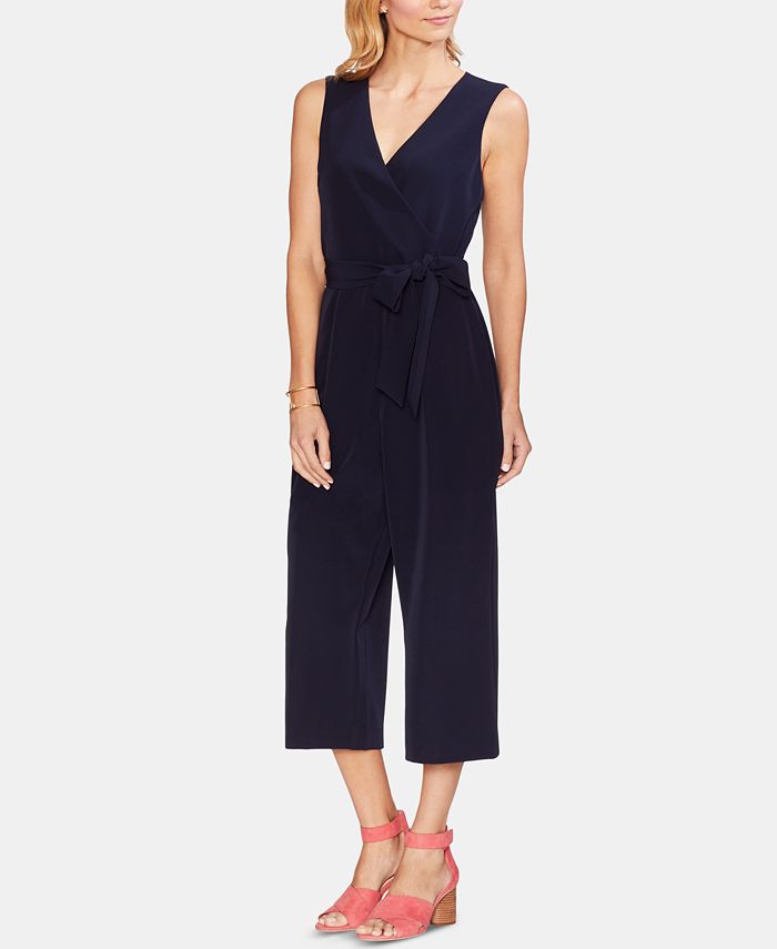 Vince Camuto Belted Cropped Jumpsuit - Macy's