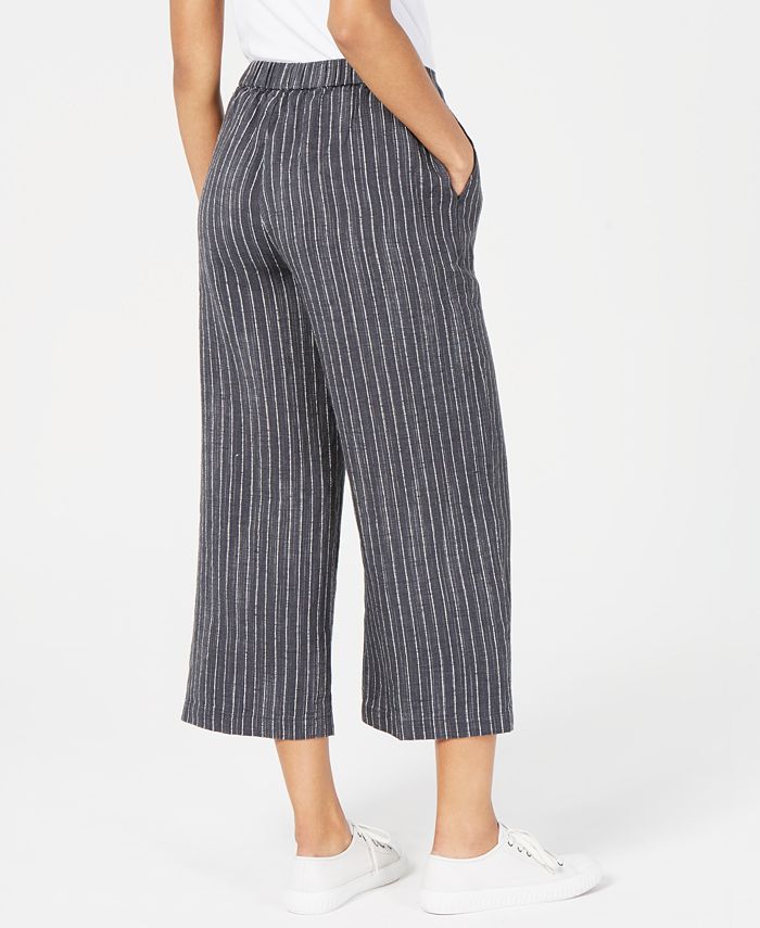 Eileen Fisher Linen Wide-Leg Cropped Pants, Regular & Petite - Macy's