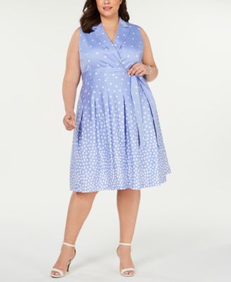 anne klein dot print midi dress